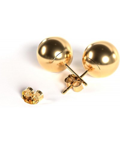 Solid WHITE ROSE YELLOW GOLD 14K Gold Ball Stud Earrings for Women, Polished Round Ball Gold Stud Earrings. 7 mm Yellow gold ...