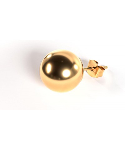 Solid WHITE ROSE YELLOW GOLD 14K Gold Ball Stud Earrings for Women, Polished Round Ball Gold Stud Earrings. 7 mm Yellow gold ...