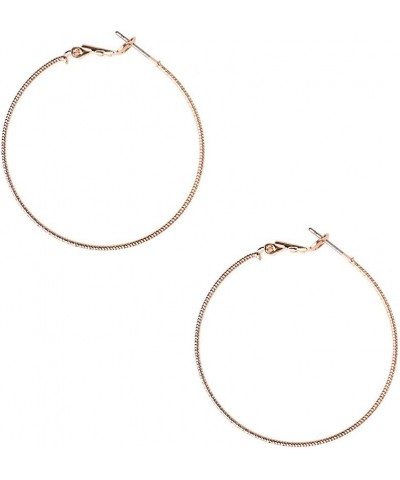 Homeford Textured Surgical Steel Gold Plated Hoop Earrings, 1-5/8-Inch (Rose Gold) $8.82 Earrings