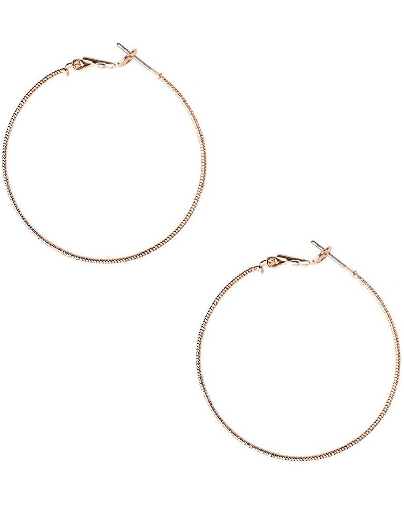 Homeford Textured Surgical Steel Gold Plated Hoop Earrings, 1-5/8-Inch (Rose Gold) $8.82 Earrings