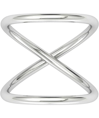 Modern Infinite Loop Criss Cross X Orbit Ring Band Sterling Silver 925 Jewelry, Promise Ring for Couples, Splint Knuckle Dain...