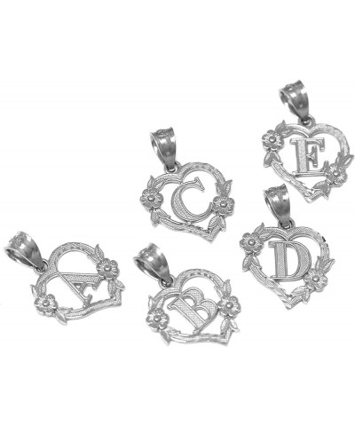 Sterling Silver Initial Heart Pendant for Women - Letter Pendant for Women A $11.33 Pendants