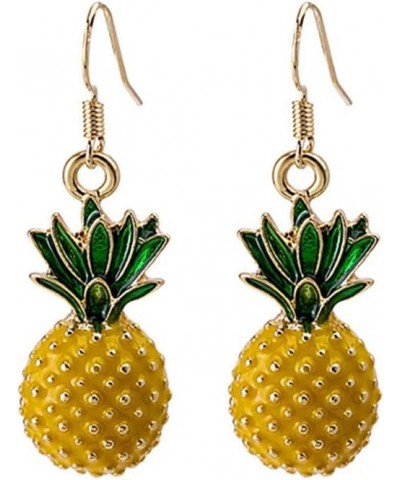 3D Fruit Yellow Pineapple Drop Charm Tassel Dangling Earring 18K Gold Plated stereoscopic Big Pineapple Dangle Earrings $5.64...