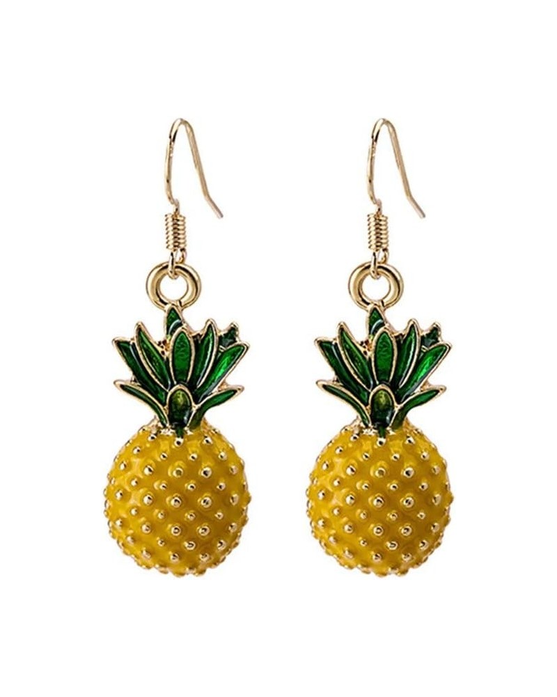 3D Fruit Yellow Pineapple Drop Charm Tassel Dangling Earring 18K Gold Plated stereoscopic Big Pineapple Dangle Earrings $5.64...