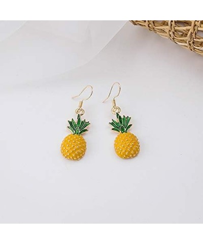 3D Fruit Yellow Pineapple Drop Charm Tassel Dangling Earring 18K Gold Plated stereoscopic Big Pineapple Dangle Earrings $5.64...