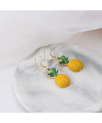 3D Fruit Yellow Pineapple Drop Charm Tassel Dangling Earring 18K Gold Plated stereoscopic Big Pineapple Dangle Earrings $5.64...