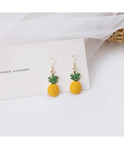 3D Fruit Yellow Pineapple Drop Charm Tassel Dangling Earring 18K Gold Plated stereoscopic Big Pineapple Dangle Earrings $5.64...