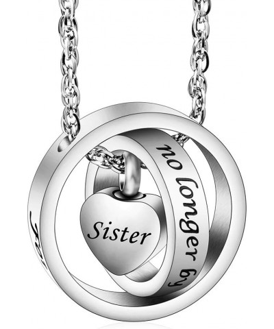 Urn Necklace for Ashes No Longer by My Side, Forever in My Heart Carved Locket Cremated Ashes Necklace Sister $11.79 Necklaces