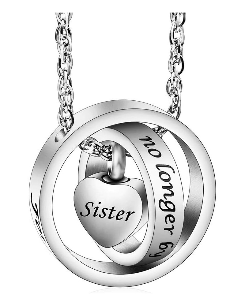 Urn Necklace for Ashes No Longer by My Side, Forever in My Heart Carved Locket Cremated Ashes Necklace Sister $11.79 Necklaces