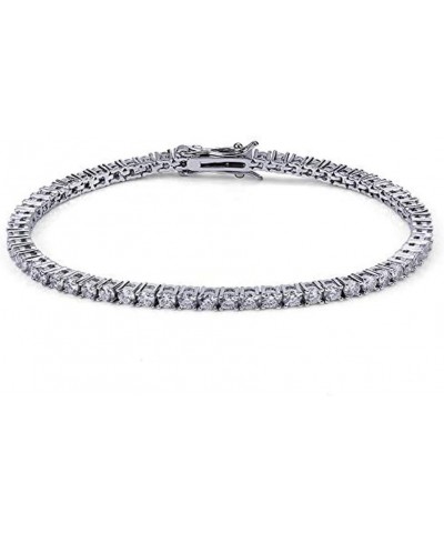 1 Row AAA Gold Silver All Iced Out Tennis Bling Lab Simulated Diamond Bracelet 3mm Silver 8 $13.79 Bracelets