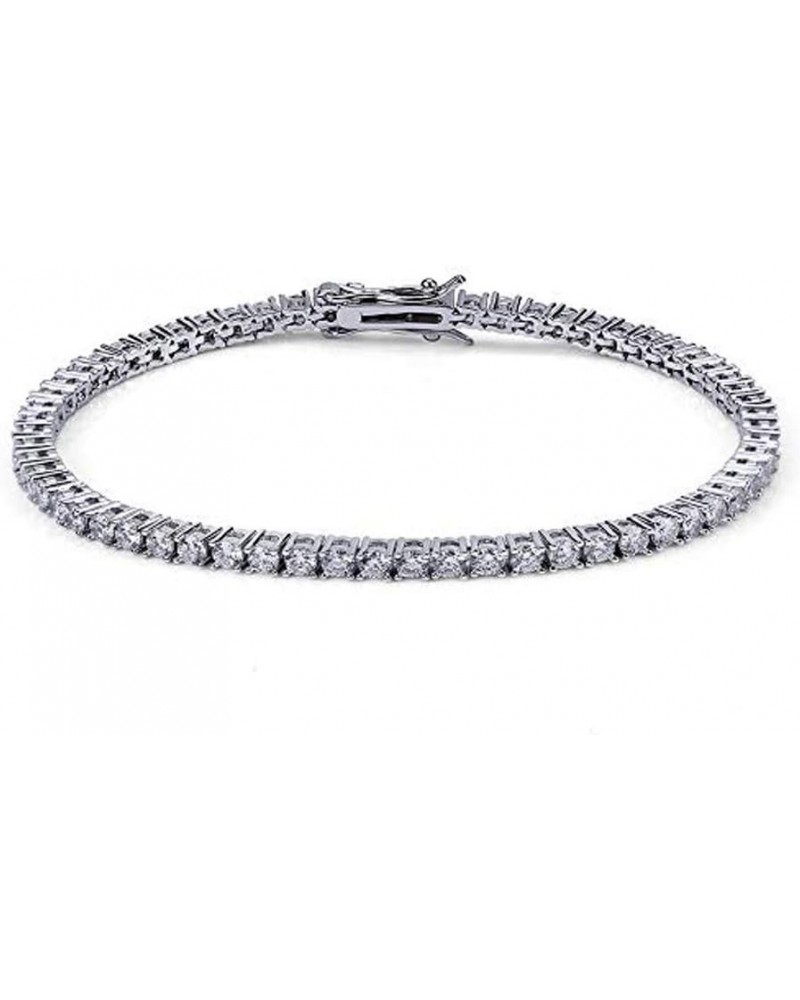 1 Row AAA Gold Silver All Iced Out Tennis Bling Lab Simulated Diamond Bracelet 3mm Silver 8 $13.79 Bracelets