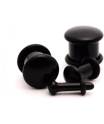 Single Flare Black Agate Stone Plugs - 6g - 4mm - Sold As a Pair $10.19 Body Jewelry