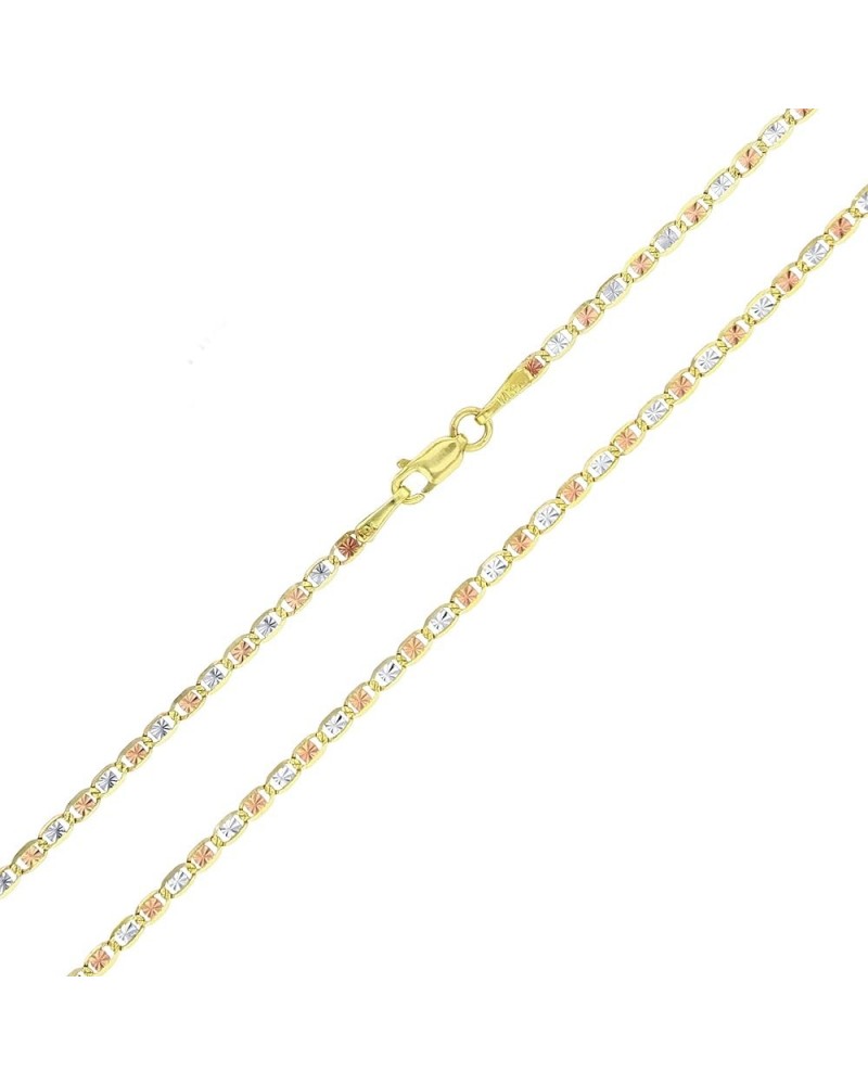 Solid 14K Gold Tricolor 2mm-8mm Diamond Cut Star Italian or Heart Italian Love Chain Necklace 7.0 Inches 1.85mm- Star $37.95 ...