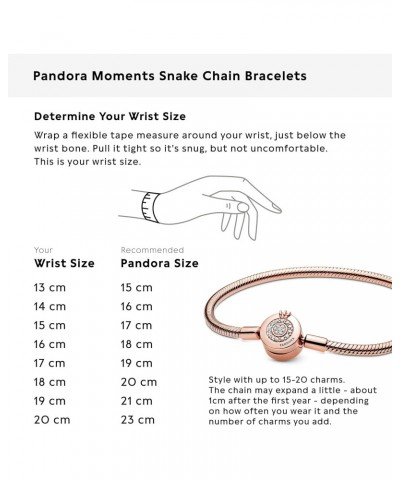 Moments Sparkling Crown O Snake Chain Bracelet, Clear CZ Rose Charm Bracelet $102.96 Bracelets