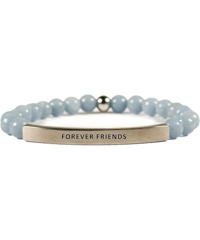 Love Collection Unisex Stretchable Bracelets (FOREVER FRIENDS) Blue Angelite $30.22 Bracelets