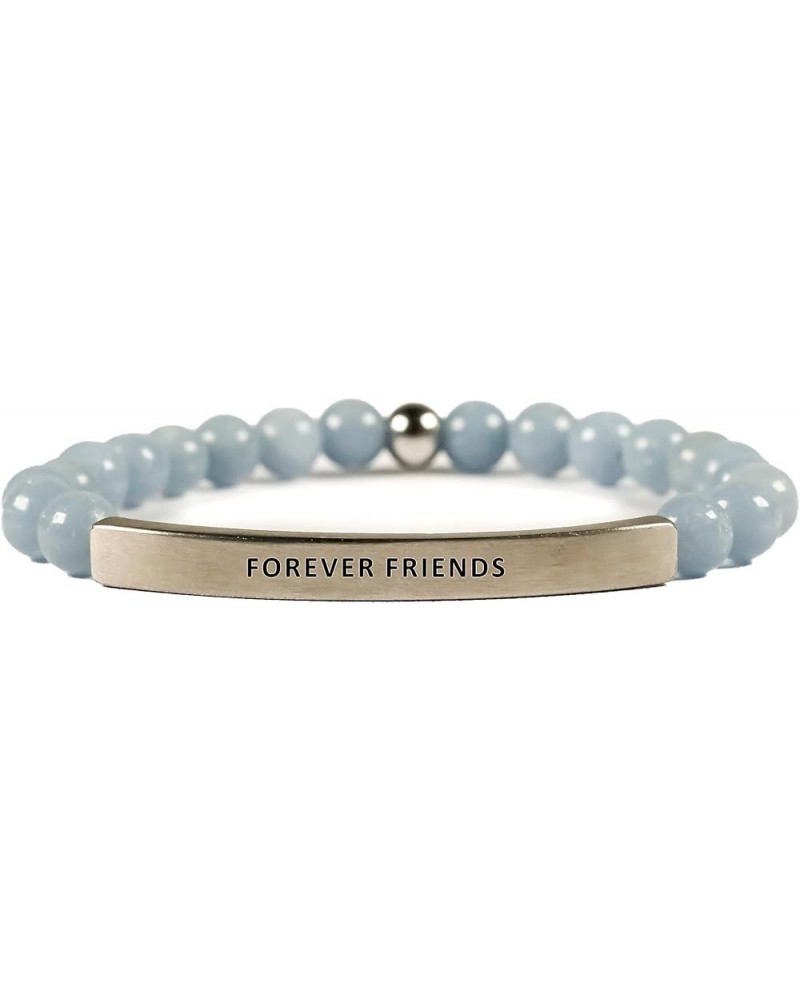 Love Collection Unisex Stretchable Bracelets (FOREVER FRIENDS) Blue Angelite $30.22 Bracelets