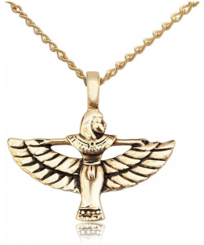 Isis Egyptian Goddess Bird Silver Pewter Gold Brass Necklace Pendant Jewelry Brass-Chain $7.94 Necklaces