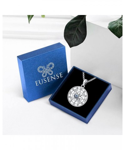 Compass Necklace for Women Men Sterling Silver 925 Compass Pendant Picture Locket Holds Ashes Urn Compass Jewelry J-C-Compass...