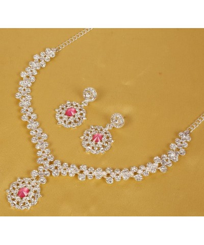 By Touchstone Indian Bollywood Rich Classy Workmanship Sparkling Rhinestone Elegant Designer Jewelry Bridal Necklace Set in G...