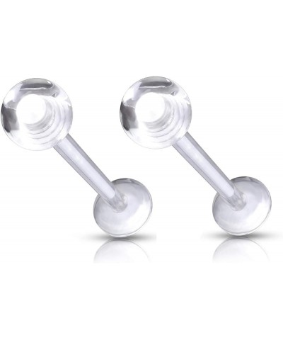 14G Clear Acrylic BioFlex Ball Top Lip Labret Monroe Retainers, Sold as a Pair 1/2" (12mm) - length $6.97 Body Jewelry