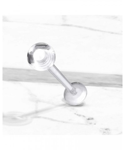 14G Clear Acrylic BioFlex Ball Top Lip Labret Monroe Retainers, Sold as a Pair 1/2" (12mm) - length $6.97 Body Jewelry