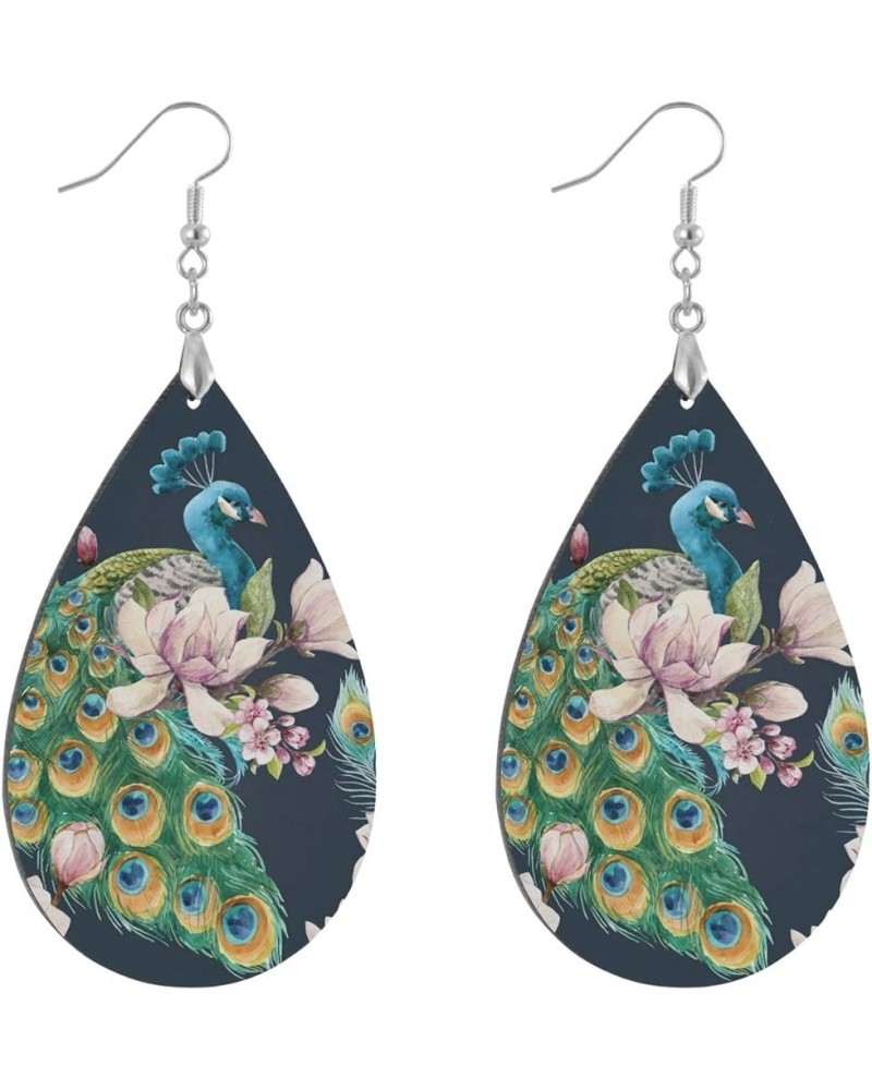 Fun Dangle Earrings for Women Drop Ear Rings, Leaf Style Peacock/Drop Shape 3.6 Inches $7.64 Earrings