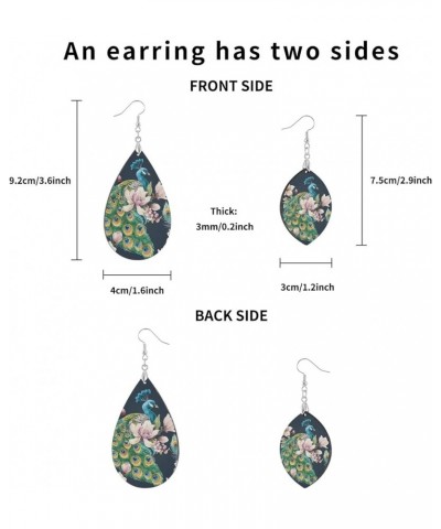 Fun Dangle Earrings for Women Drop Ear Rings, Leaf Style Peacock/Drop Shape 3.6 Inches $7.64 Earrings