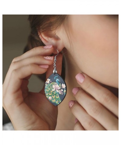 Fun Dangle Earrings for Women Drop Ear Rings, Leaf Style Peacock/Drop Shape 3.6 Inches $7.64 Earrings