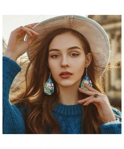 Fun Dangle Earrings for Women Drop Ear Rings, Leaf Style Peacock/Drop Shape 3.6 Inches $7.64 Earrings