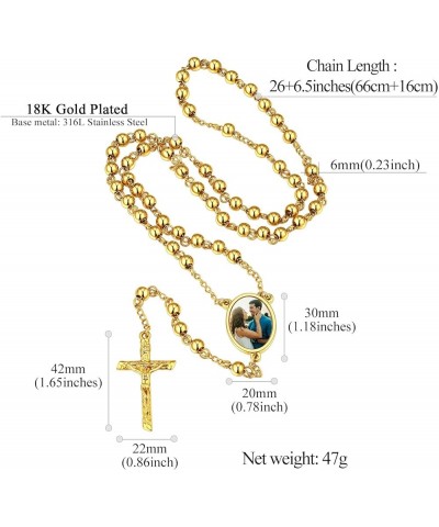 Stainless Steel Rosary Bead Necklaces Catholic Cross Pendant for Women Red/Blue Crystal Evil Eye Long Y Shape Necklaces, with...