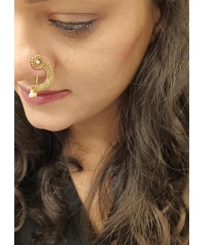 Indian Jewelry Crystal Kundan Faux Pearl Clip On Nose Ring Pin Stud Fake Septum Ring Non Piercing Body Jewelry Style 3 White ...