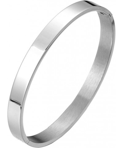 Classic Stainless Steel Bangle Bracelet for Men for Women F-Metal Color: Silver-02 $8.61 Bracelets