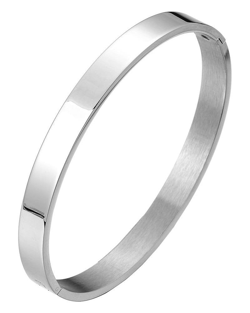 Classic Stainless Steel Bangle Bracelet for Men for Women F-Metal Color: Silver-02 $8.61 Bracelets