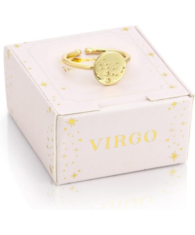 Zodiac Sign Ring Gift Constellation Gifts for Women and Teen Girls, 14K Gold-Dipped Star Sign Ring, One Size Virgo $11.26 Rings