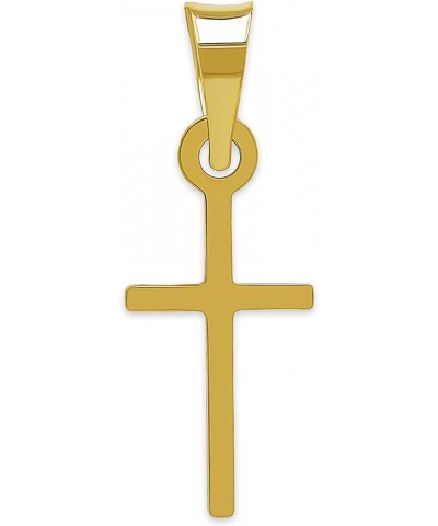 Gold Mini Cross Charm Pendant - 10/14 Karat Gold - Mini Cross Pendant - Religious Cross Necklace Pendant Style 5 (14 Karat Go...