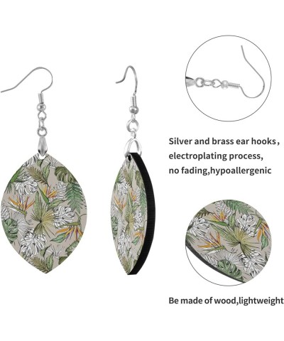 Fashion Copper Plated Silver Earring MDF Wood Drop/Leaf Lightweight Earrings Multi 13 $6.95 Earrings