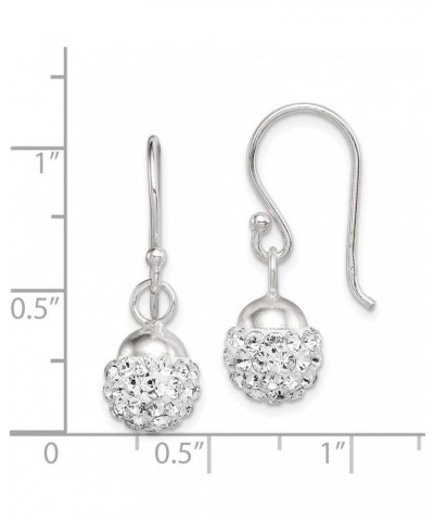 925 Sterling Silver Dangle Shepherd hook With Crystal Earrings Measures 22x7mm Wide Jewelry Gifts for Women $32.76 Earrings