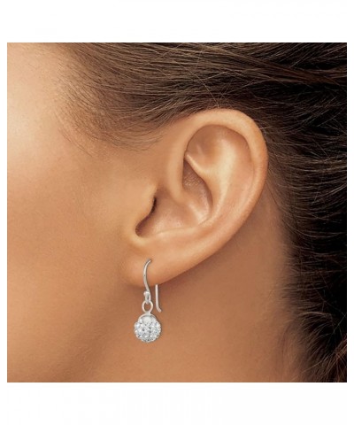 925 Sterling Silver Dangle Shepherd hook With Crystal Earrings Measures 22x7mm Wide Jewelry Gifts for Women $32.76 Earrings