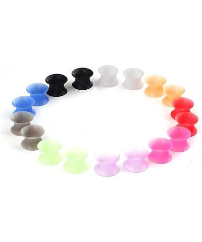 Ultra Thin Silicone Ear Skin Flexible Flesh Tunnel Expander Stretching Gauge Earlets Plug Set Mix Color Gauges Kit 2G,0G,00G,...