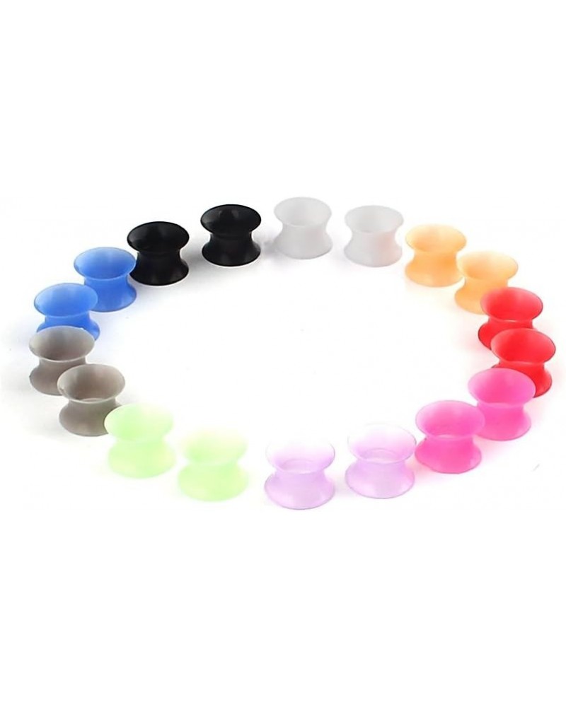 Ultra Thin Silicone Ear Skin Flexible Flesh Tunnel Expander Stretching Gauge Earlets Plug Set Mix Color Gauges Kit 2G,0G,00G,...