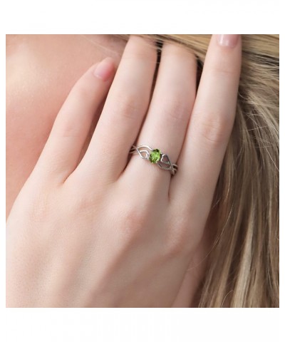 925 Sterling Silver Green Peridot Engagement Ring For Women (0.50 Cttw, Gemstone Birthstone, Oval 6X4MM, Available In Size 5,...