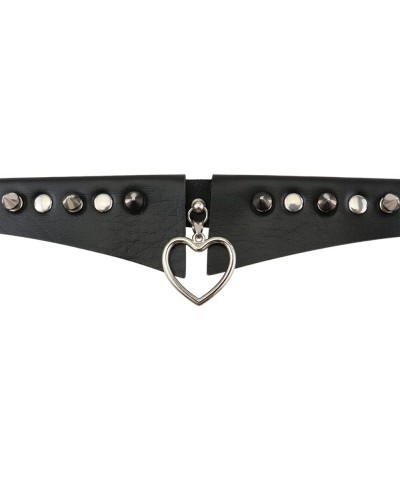 Punk Hauling Chain PU Leather Collar Necklace Neck Strap Gothic NightClub Goth Leash Belts Adjustable Size 15-Black $11.59 Ne...