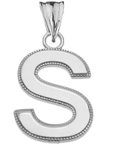 Elegant Sterling Silver Personalized Milgrain Initial A-Z Charm Pendant in Satin Finish S $9.53 Necklaces