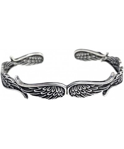 Angel Wings Vintage Style Silver Bracelet Layering Angel Wings Bracelet Adjustable Inspirational Guardian Angel Bangle Bracel...