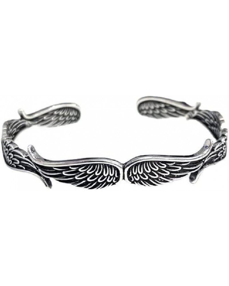 Angel Wings Vintage Style Silver Bracelet Layering Angel Wings Bracelet Adjustable Inspirational Guardian Angel Bangle Bracel...