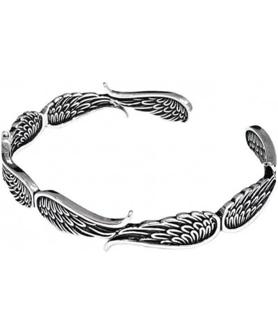 Angel Wings Vintage Style Silver Bracelet Layering Angel Wings Bracelet Adjustable Inspirational Guardian Angel Bangle Bracel...