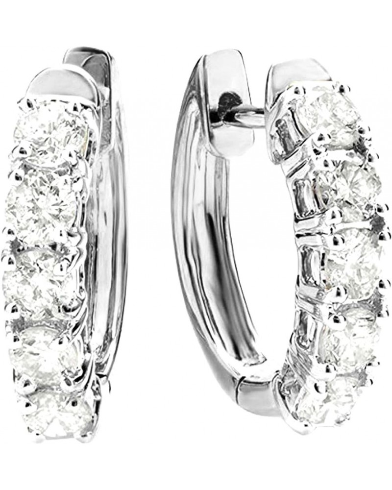 1-6 Carat Classic Diamond Huggies LAB GROWN Diamond Earrings Ultra Premium Collection (D-E Color, VS1-VS2 Clarity) Platinum 2...