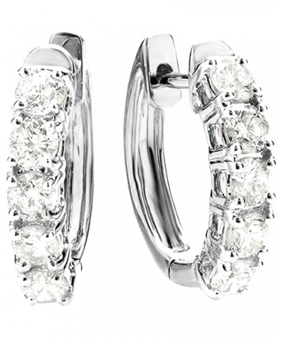 1-6 Carat Classic Diamond Huggies LAB GROWN Diamond Earrings Ultra Premium Collection (D-E Color, VS1-VS2 Clarity) Platinum 2...