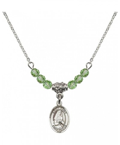 August Birth Month Bead Necklace with Catholic Patron Saint Petite Charm, 18 Inch Saint Emily de Vialar $33.24 Necklaces