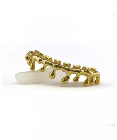 18k Gold Teardrop Bottom Grillz 6 Teeth Lower Teeth Drip Cap Grillz Gun Black $8.54 Body Jewelry